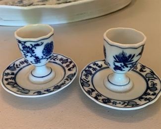 Meissen Blue Onion Egg Cups - $10 - 3 1/8"H