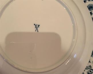 Alternate view - 7 Meissen Blue Onion Dinner Plates with various markings - $50 - 10"