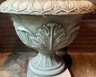 Large concrete planter - $35 - 21”H x 21”D