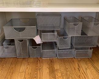 Assorted wire desk and storage bins - All - $35