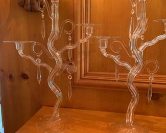 Collection of Glass Candleabras - 14", 16" and 18" - All $35