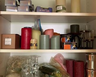 Lot of Candles and Candleholders - $25