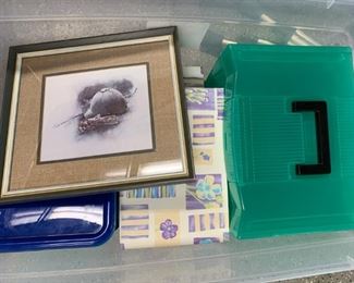 Lot of empty storage boxes and a print - $5