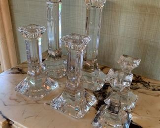 Lot of Orrefors candlesticks - $45