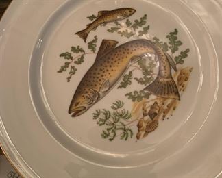 Alternate view - Set of JWK Bavaria Fish Plates and Platters - $300 - 24 Plates at 10", 4 Platters at 15"x11"