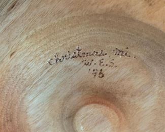 Alternate view - Large Wooden Bowl - Signed - $25