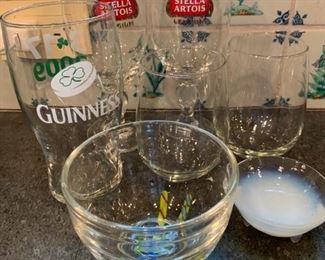 Assorted glassware $10