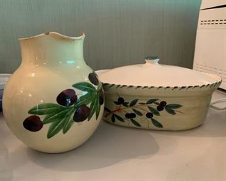 Pitcher and Casserole - chip to pitcher- $10