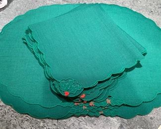 Lot of 8 holiday napkins and 8 placemats - $20