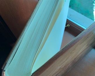 Alternate view - Gorgeous wood and leather scrap book (inscription written on inside page) - $35