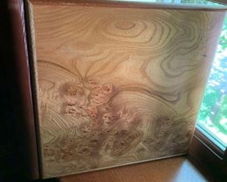 Alternate view - Gorgeous wood and leather scrap book (inscription written on inside page) - $35