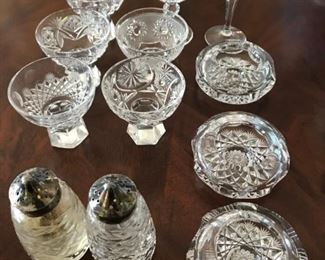 Collection of cut glass items - Tallest glass measures 4 1/8" Tall - $35
