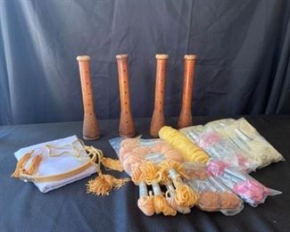 Antique Yarn Holders and Yarn