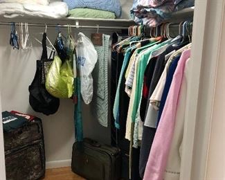 Clothes, linens, suitcases, paper goods and more