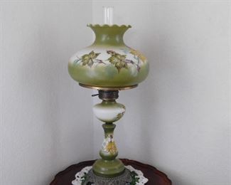 This lamp is hand painted and 32 tall