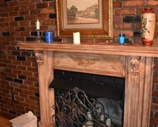 Beautiful Antique Ornate Iron Fireplace Screen, Framed Print and more!