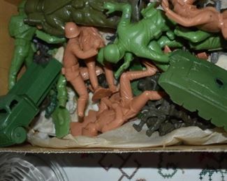 Close up of Vintage Military Toys