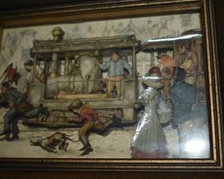 Beautiful Framed Antique "Pop-Up" Cards