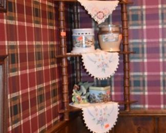 Bamboo Corner Cabinet and Collectibles