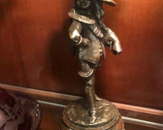 One of Pair Of Signed Miniature  Bronze Children By   Louis Key