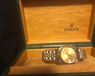 Ladies 2 tone 14k/Stainless Rolex in the box
