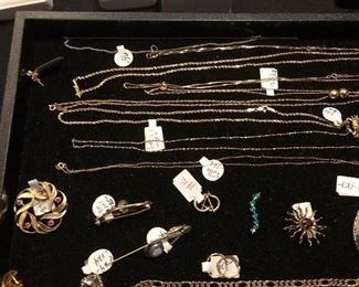 10-18K gold items.  18K Emerald & Diamond Bracelet, 14K Pocket Watch, Etc