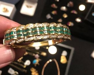  18K Emerald & Diamond Bracelet