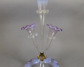 Victorian opalescent epergne