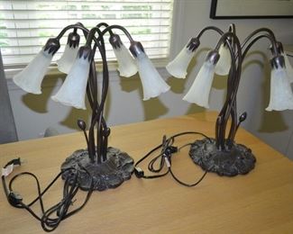 Tulip glass shade table lamps