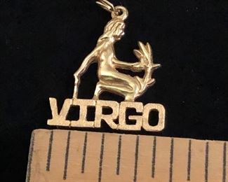 Heavy 14kt Gold Virgo pendant