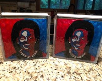 Michelle Obama Original lighted stainglass boxes