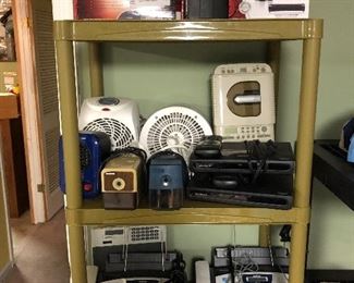 Office heaters, pencil sharpeners, fax machines, tape recorder, upright cd player, computer speakers