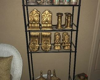 Gold corbels and wall shelves