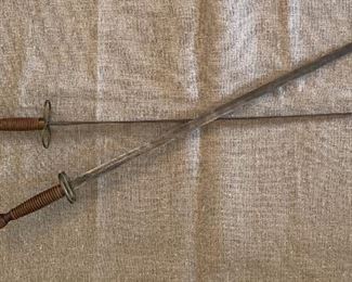 2 Swords are pictured here (details in following pics)                                                      E.A. Armstrong  29" Rapier Sword                              Raymold + Whitlock 36" Rapier Sword