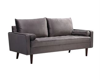 Mercer41 Gray Chretien Velvet 70'' Square Arm Sofa