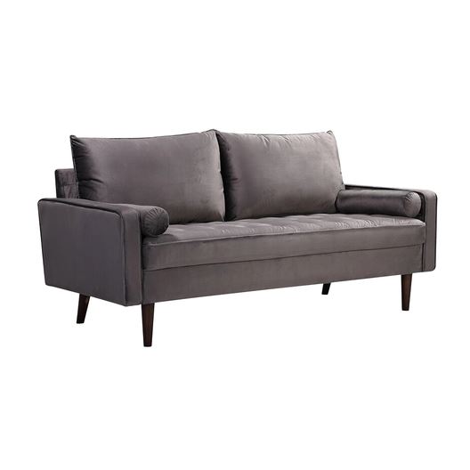 Mercer41 Gray Chretien Velvet 70'' Square Arm Sofa