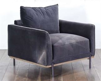 Kuka Sofas Gray Velvet Armchair