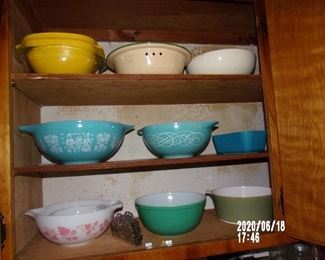 PINK & BLUE DECORATED PYREX