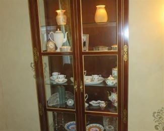Mahogany Empire Inspired Curio Cabinet
Aged Gold Leaf Finished Trim
Kendall Furniture Company
