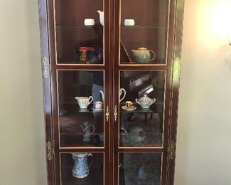  Mahogany Empire Inspired Curio Cabinet
Aged Gold Leaf Finished Trim
Kendall Furniture Company