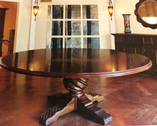 Lorts Custom Pedestal Dining Table
Custom Design Inlayed Surface
W 83 inches x 30 H
