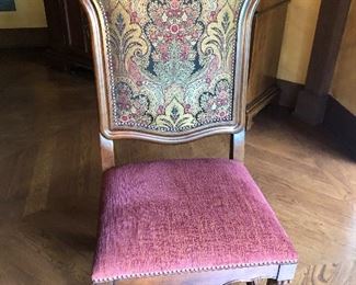 Lorts Dining Chairs (set of 8)  #9653
Custom Design Contrasting Fabrics
W 24 3/4" x D 29" x H 49 1/2"  Seat Height 21"
