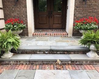 Large Reed Bowls Concrete Planter on Round Base (pair)
Reed Bowls Concrete Planter on Square Base (pair)
With Draped Design Accents
