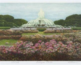 Chicago Buckingham Fountain	Artist Proof - Signed & Numbered	Howard Altman (American, 1924-2003)	 Edition of 285 Framed with Glass - Dark wood frame 		
