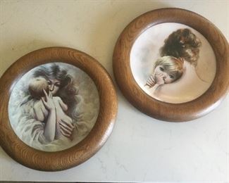 Ozz Franca Mother and Child signed and framed collectible plates