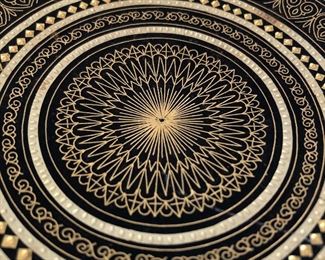 Etched metal footed tray