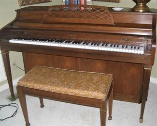 Kimbal spinet piano with matching stool