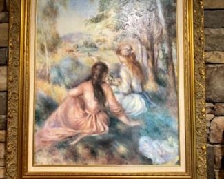 Framed large Renoir reproduction painting 