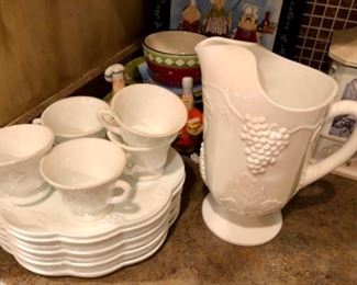 Indiana Glass Harvest milk glass 
