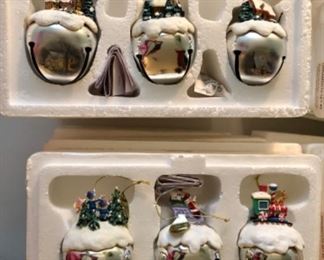 Ashton Drake Thomas Kinkade & Rudolph collector bell ornaments